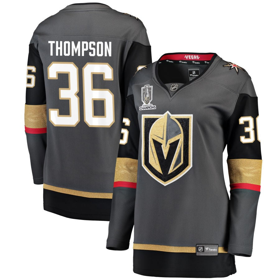Logan Thompson  Vegas Golden Knights Fanatics Branded Women's 2023 Stanley Cup Champions Alternate Breakaway Jersey - Black