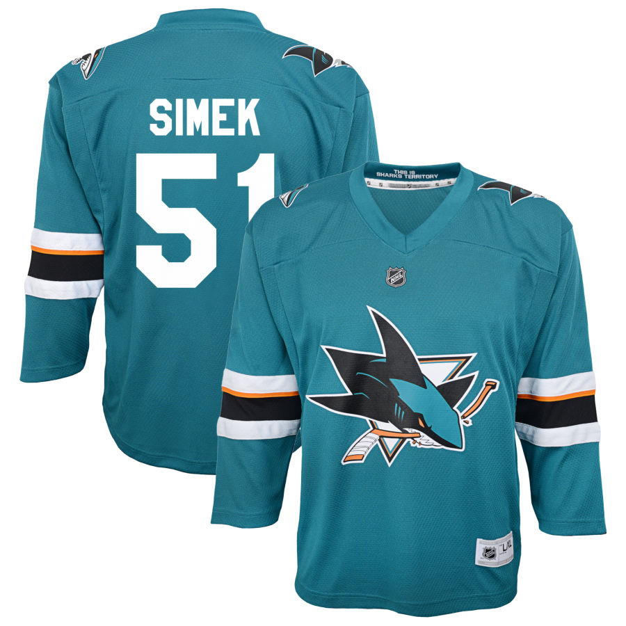 Radim Simek San Jose Sharks Youth 2021/22 Home Replica Jersey - Teal