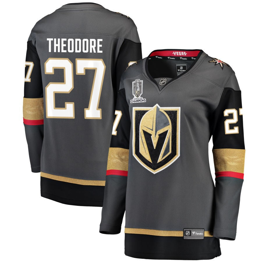 Shea Theodore  Vegas Golden Knights Fanatics Branded Women's 2023 Stanley Cup Champions Alternate Breakaway Jersey - Black